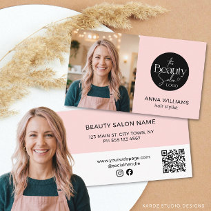 Friseur Foto Schönheitssalon Logo QR-Code Visitenkarte