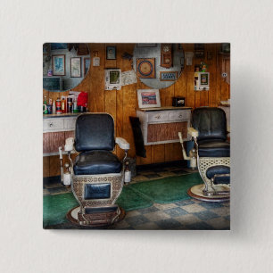 Friseur - Frenchtown, NJ - Zwei alte Friseurstühle Button
