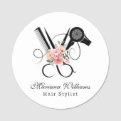 Friseur-Friseur-Blumenkohl-Schere Schönheitssalon Namensschild (Vorderseite)