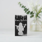 Friseur Friseur Glitzer Silver Visitenkarte (Stehend Vorderseite)