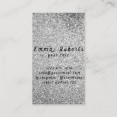 Friseur Friseur Glitzer Silver Visitenkarte (Rückseite)