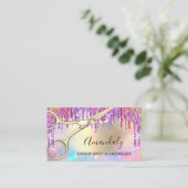 Friseur-Friseur Goldschere Hair Stylist Holografic Visitenkarte (Stehend Vorderseite)