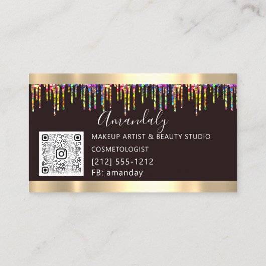 Friseur-Friseur-Holograph Tropfen-SchereQR Visitenkarte (Rückseite)