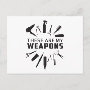 Friseur Friseur Stylist Barber Weapons Funny Gift Postkarte