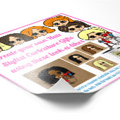 Friseur-Friseur-Stylist-Karikaturenkartoffel Fotodruck (Ecke)