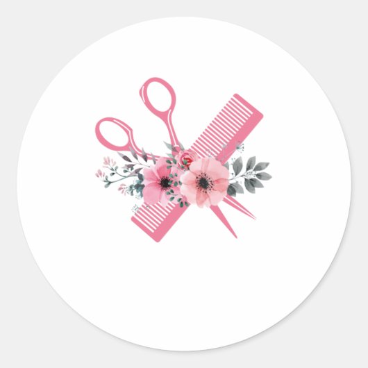 Friseur-Friseur-Stylist Runder Aufkleber (Vorderseite)