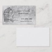 Friseur-Friseur-Stylistin silber Visitenkarte (Vorne/Hinten)