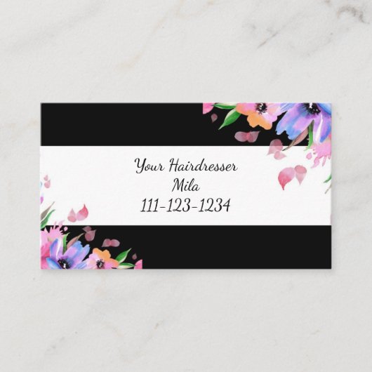 Friseur, Friseur, Visitenkarte (Vorderseite)