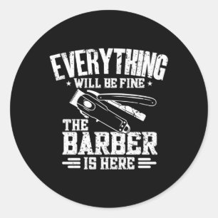 Friseur Friseurin Barbering Barber Runder Aufkleber