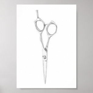 Friseur Friseursalon Elegante Schere Poster