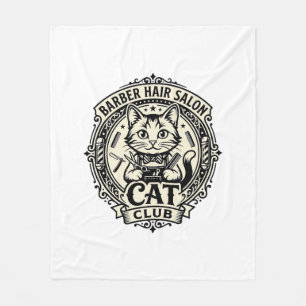Friseur Friseursalon Katze Lustige Katze Grafik - Fleecedecke