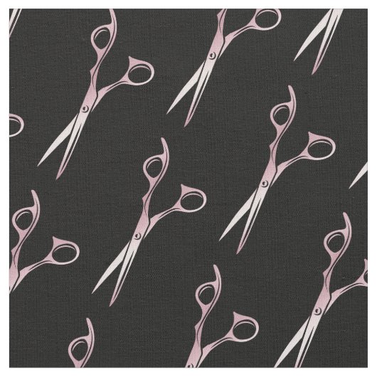 Friseur-Friseursalon mit Goldschere Stoff (Nahaufnahme)