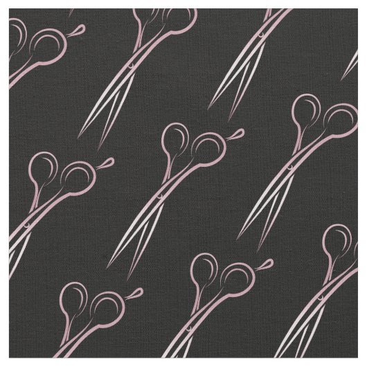 Friseur-Friseursalon mit Goldschere Stoff (Nahaufnahme)