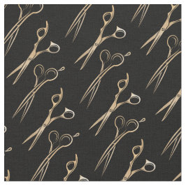 Friseur-Friseursalon mit Goldschere Stoff