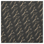 Friseur-Friseursalon mit Goldschere Stoff (Muster)