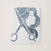 Friseur-Friseursalon Scissors Frauen-Konzept Puzzle (Vertikal)