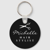 Friseur-Friseursalonschere individuelle Name Schlüsselanhänger (Vorderseite)