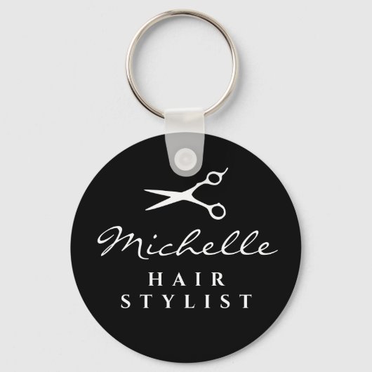 Friseur-Friseursalonschere individuelle Name Schlüsselanhänger (Vorderseite)