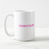 Friseur Friseuse Rosa Hochzeitsgeschenk Kaffeetasse (Links)
