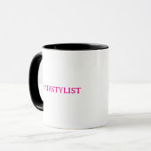 Friseur Friseuse Rosa Hochzeitsgeschenk Tasse (Vorderseite Links)