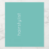 Friseur Friseuse Teal Büro Shop Spa Salon Weinetikett (Einzelnes Label)