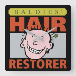 Friseur Funny Hair Restorer Quadratische Wanduhr