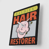 Friseur Funny Hair Restorer Quadratische Wanduhr (Winkel)