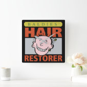 Friseur Funny Hair Restorer Quadratische Wanduhr (Zuhause)