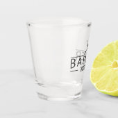 Friseur-Geschäft Scissors Stylist-Monogramm Schnapsglas (Links)