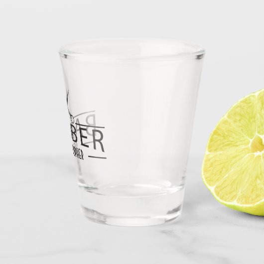 Friseur-Geschäft Scissors Stylist-Monogramm Schnapsglas (Rechts)