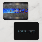 Friseur-Geschäfts-blaues abstraktes Visitenkarte (Vorne/Hinten)