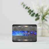 Friseur-Geschäfts-blaues abstraktes Visitenkarte (Stehend Vorderseite)