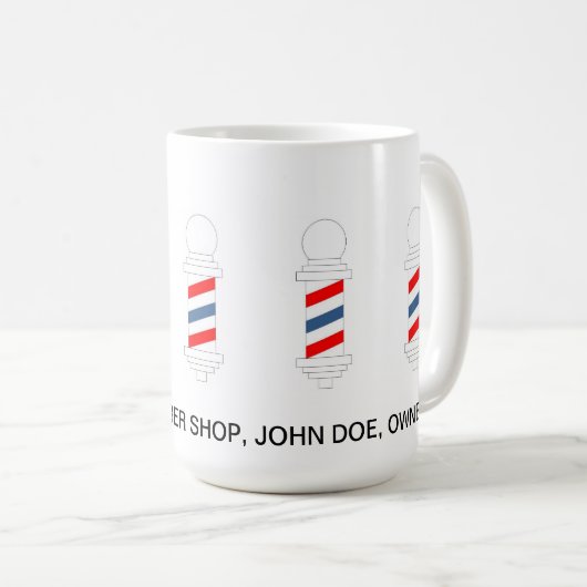 Friseur-Geschäfts-Haar geschnitten, Kaffeetasse (VorderseiteRechts)