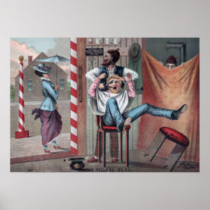 Friseur-Geschäfts-humorvolles Bild-Vintages Plakat