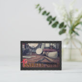 Friseur-Geschäfts-Vintages Schwarzes, weiß, Visitenkarte (Stehend Vorderseite)