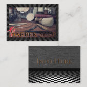 Friseur-Geschäfts-Vintages Schwarzes, weiß, Visitenkarte (Vorne/Hinten)