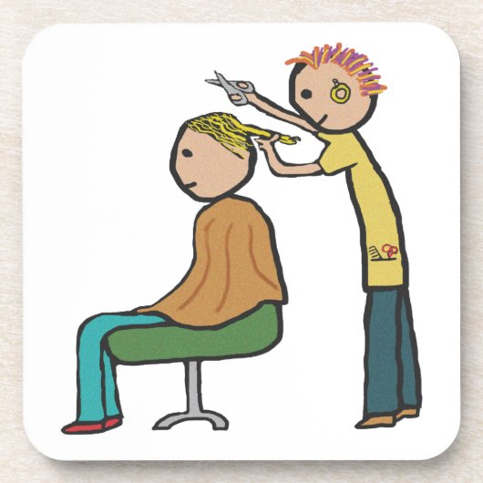 Friseur Getränkeuntersetzer (Vorderseite)
