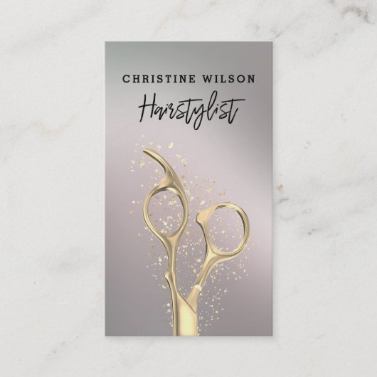 Friseur Goldschere Visitenkarte (Vorderseite)