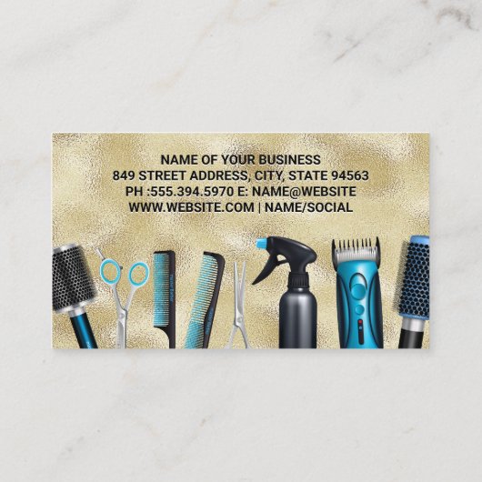 Friseur | Goldschimmer Visitenkarte (Rückseite)