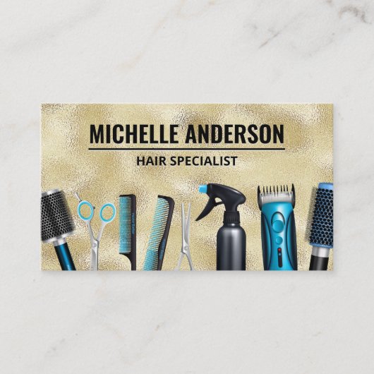 Friseur | Goldschimmer Visitenkarte (Vorderseite)