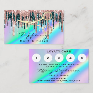 Friseur Golen Scissors Rose Loyalty Holograph Visitenkarte