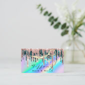 Friseur Golen Scissors Rose Loyalty Holograph Visitenkarte (Stehend Vorderseite)