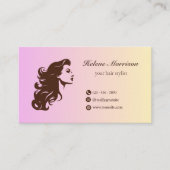 Friseur Gradient Rosa Moderne Visitenkarte (Vorderseite)