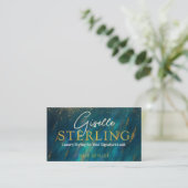 Friseur Green Opal Stein QR Code Visitenkarte (Stehend Vorderseite)