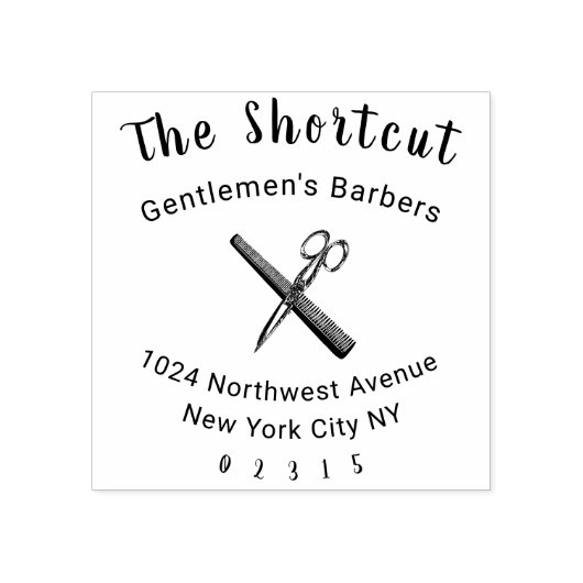 Friseur Gummistempel (Prägung)