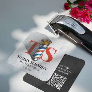 Friseur Haar Shop Royal Crown Friseur Pole QR Code Quadratische Visitenkarte