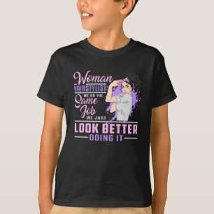 Friseur Haar Stylist Barber Frauen Job Geschenk T-Shirt
