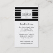 Friseur-/Haar-Stylist-Schwarzes Stripes Visitenkarte (Rückseite)