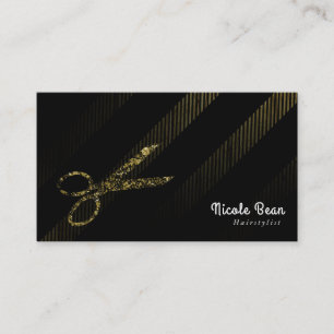 Friseur Haarschneider Schere Gold & Schwarz Visitenkarte