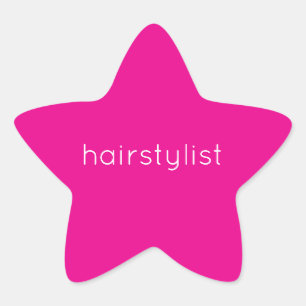 Friseur Haarstylist Pink Spa Salon Hochzeit Stern-Aufkleber